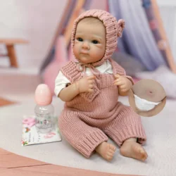 Cuddly Bettie 45CM Girl Whole Body Soft Silicone Vinyl Doll Painted Baby Doll With Painted Hair For Kid's Christmas Gift Muñecas