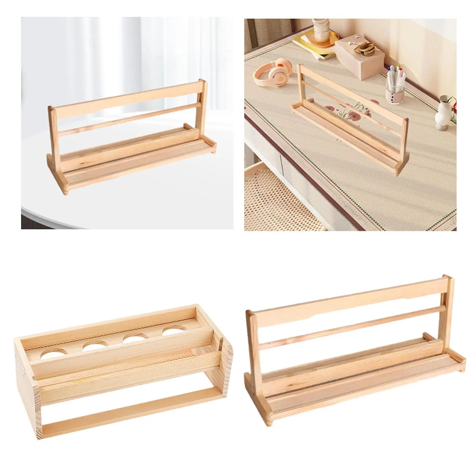 Tabletop Paper Roll Dispenser Craft Sturdy Roll Painting Stand Storage Paper Wooden Scroll, Paper Roll Holder Desktop Easel