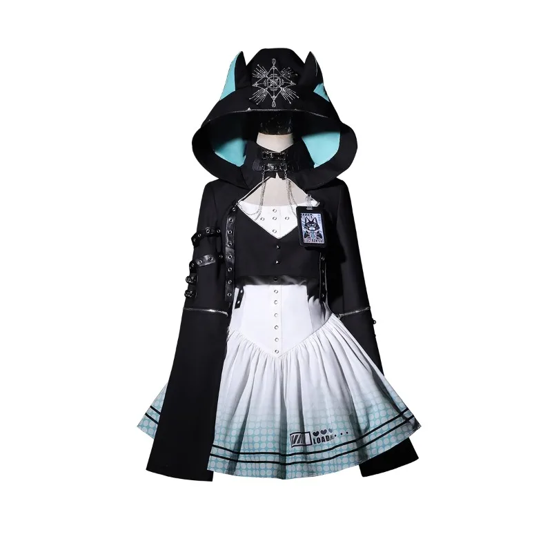 Japanese Spring and Autumn Original Lolita Dark Black Subculture Cyberpunk Style Sweater Waist Thin Dress Suit For Women