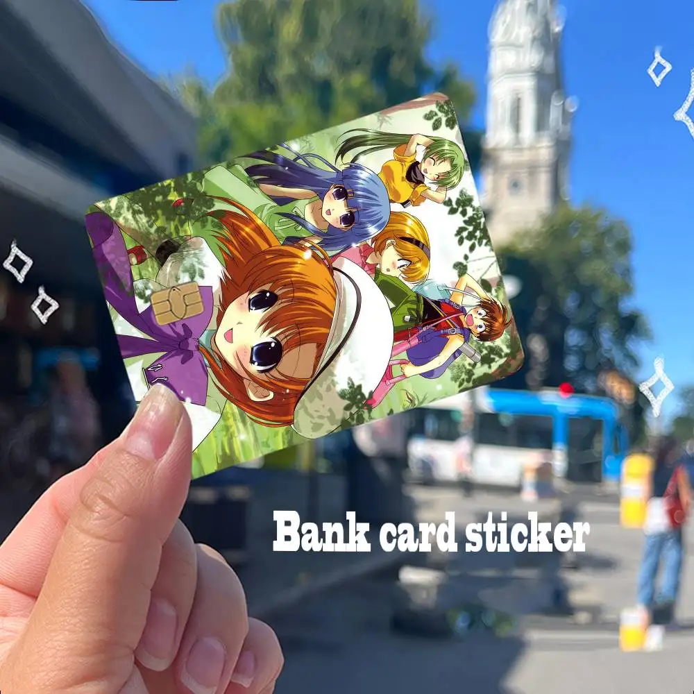Anime H-Higurashi When They Cry Anmie 4pcs 1Set Sticker Film Skin Cover for Credit Card Debit Bank Card Front view 3