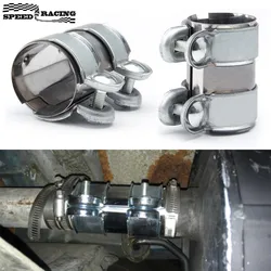 2inch/2.5inch Exhaust Clamp, Lap Joint+Bolts Band Flanges Clamp for Secure Sealing, for Mufflers Downpipes Catback Systems