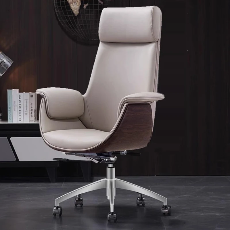 Ccomfortable Swivel Office Chair Vintage Leather Massage Executive Extension Work Chair Hairdressing Floor Silla Gamer Furniture