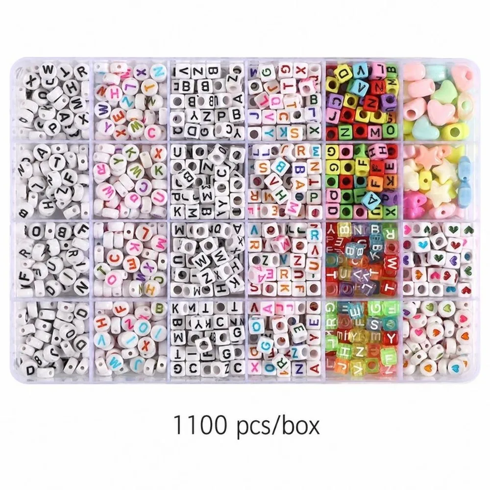 Creative 24 Colors Pony Beads 720PCS Large Hole Bracelet Beads 6×9mm Assorted Colors Large Hole Beads Keychain Making