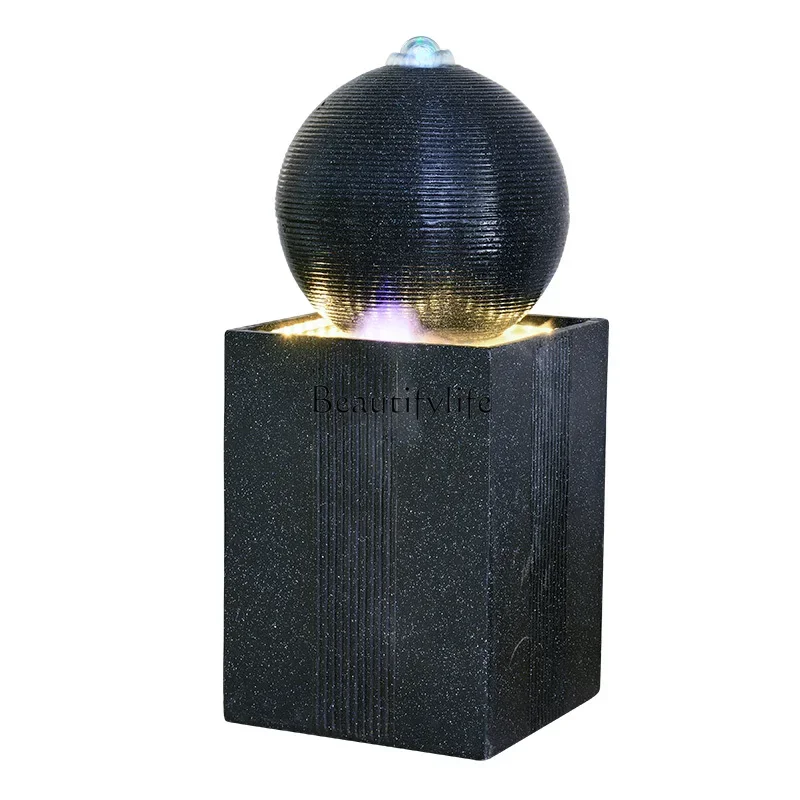 

Simple feng shui ball flowing water fountain lucky ornament living room office floor landscape decoration