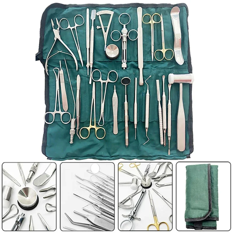 

26 Piece Dental Implant Tool Set Basic Instruments for Implant Surgery with Wrench Driver and Surgical Tools for Dentists