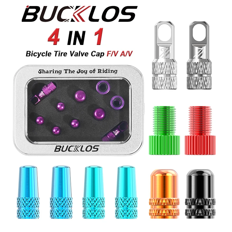 BUCKLOS F/V To A/V Valve Adapter Aluminum Alloy Converter Presta Valves To Schrader Valves Durable Bicycle Tire Valve Cap