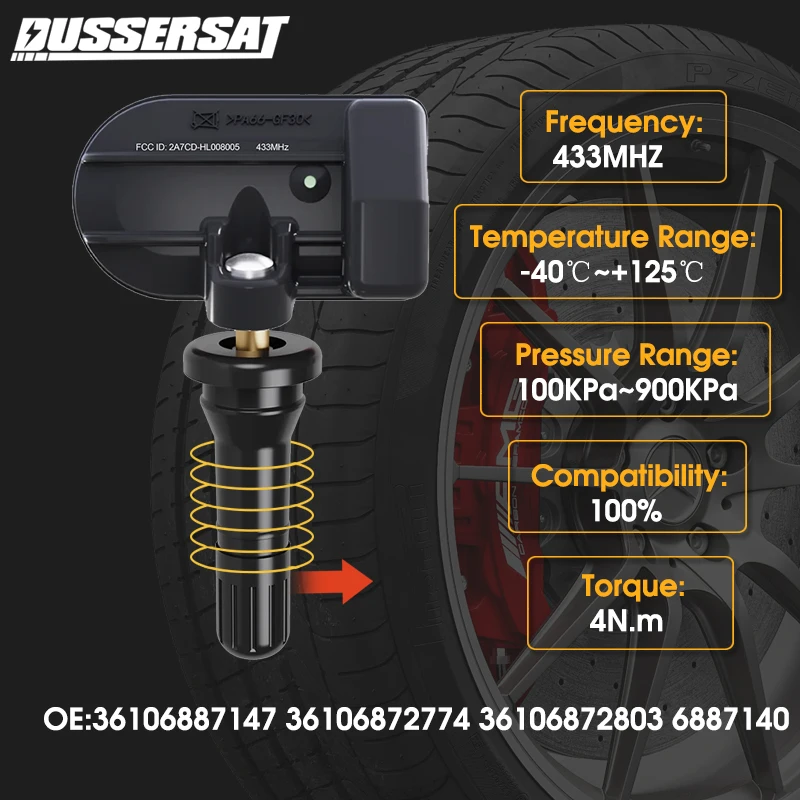 Tire Pressure Sensor TPMS forAlpina D3/5 XB7 XD3/4 B3/5/7/8 BMW 1/3/4/5/6/7/8 Series 36106887147 36106872774 36106872803 6887140