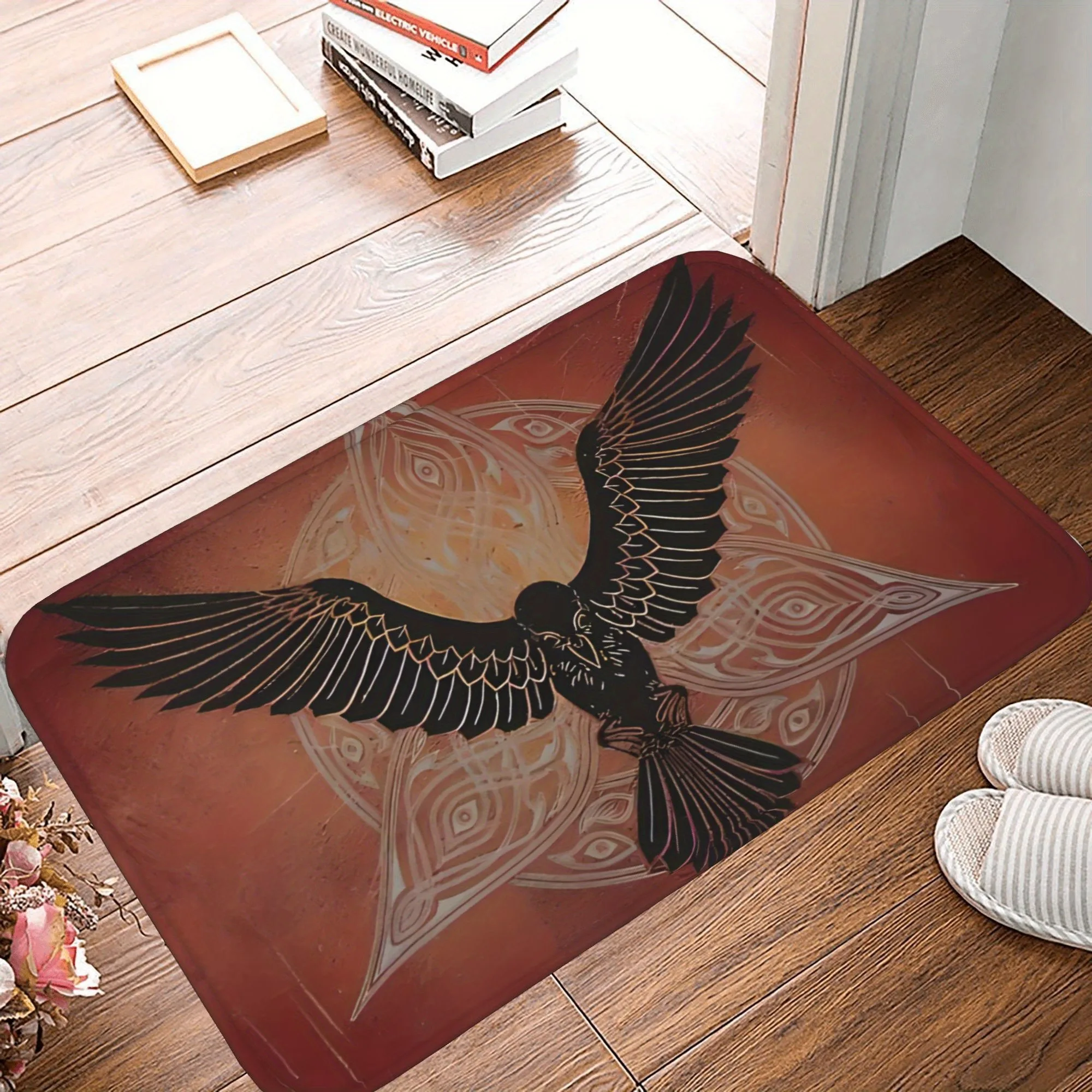 

1PC Soaring Wings Pattern Kitchen Rug Non-Slip Door Mat Pop design Bathroom Rug Bath Mat Carpet for Home Sink Laundry ecoreeree