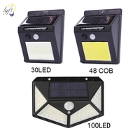 30/48/100 LED Solar Wall Lamp Outdoor Waterproof PIR Motion Sensor Lights Garden Yard Garage Led Energy Saving Solar Light