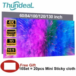 High Brightness Reflective Projector Screen 60 100 120 130 inch 16:9 Fabric Cloth Projection Screen For Espon HY300 Home Beamer