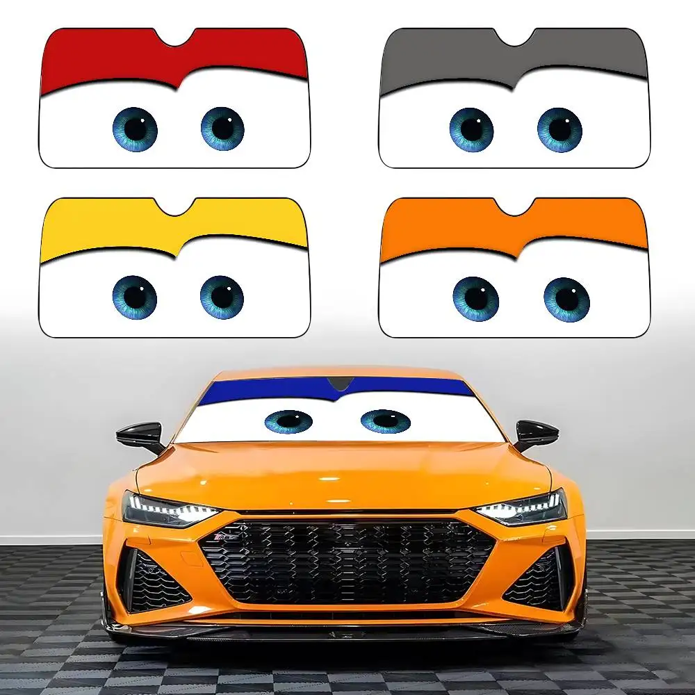 L-Lightning M-McQueen عيون سيارة ظلة غطاء الزجاج الأمامي حماية من الأشعة فوق البنفسجية اكسسوارات السيارات قناع للسيارات