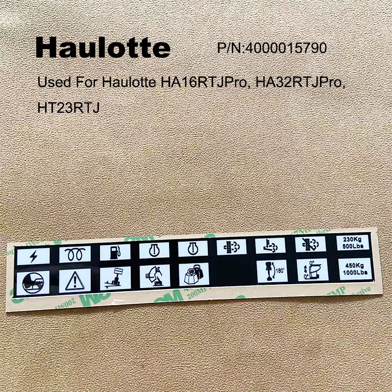 

4000015790 Decal Used for Haulotte HA16RTJPro, HA32RTJPro, HT23RTJ