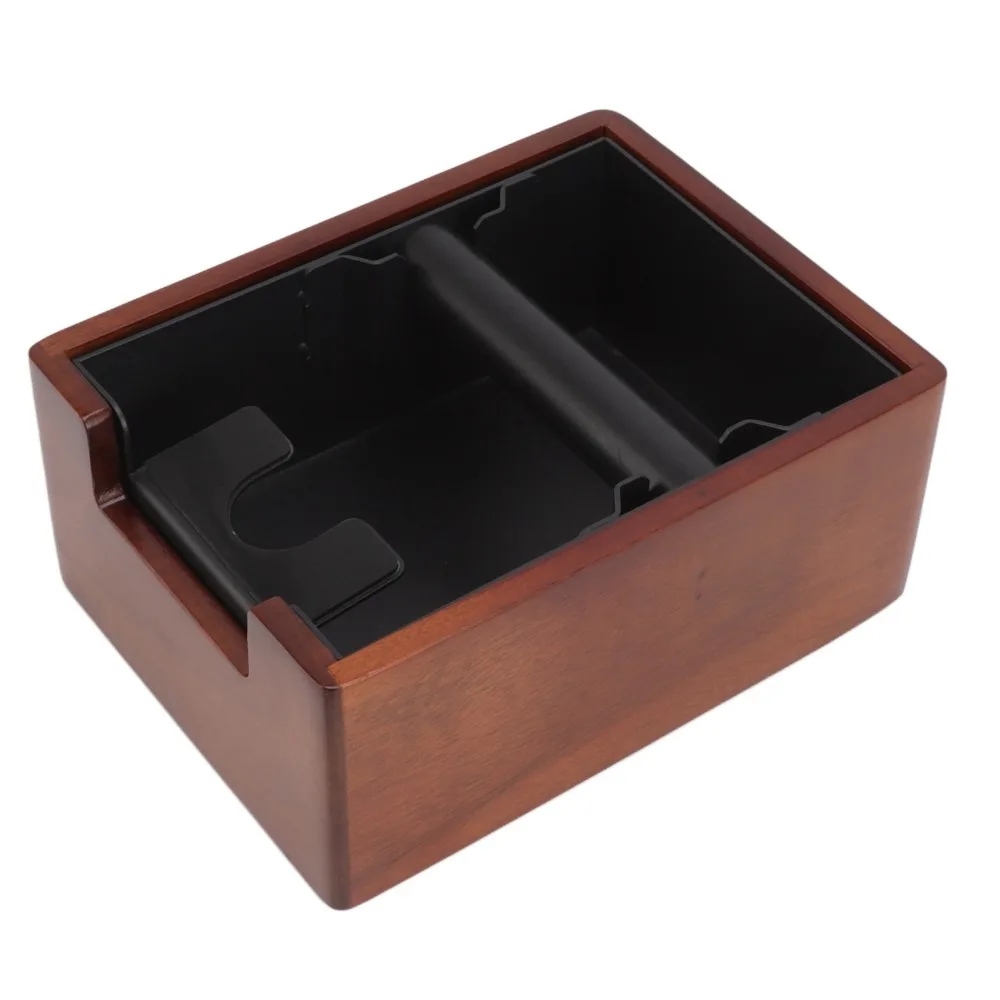 Integrated Construction Coffee Knock Box Wood ABS Iron Material Non-Slip Base Coffee Grounds Bucket Embedded Design