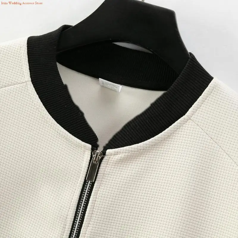 

G92D Fleece Bomber Coat Men Zip Up Coat Windbreaker Coat Barn Coat Outwear with Pockets