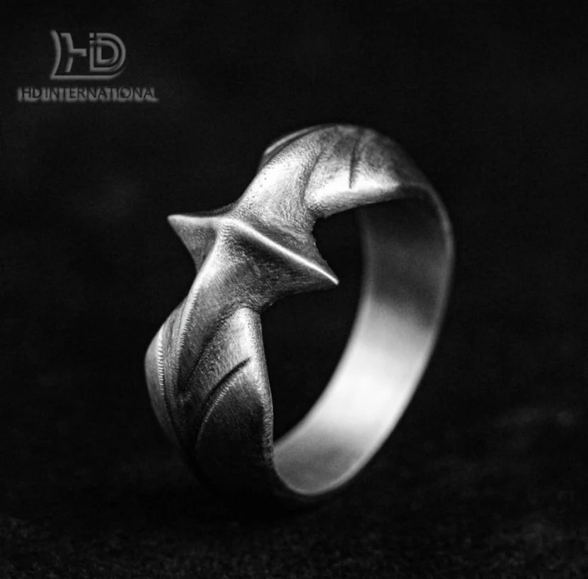 Meteor Silver Ring-Simple Silver Jewelry-Design Trend Silver Jewelry-Star Ring 925 Sterling Silver Cross Ring-Couple Ring-Gift f