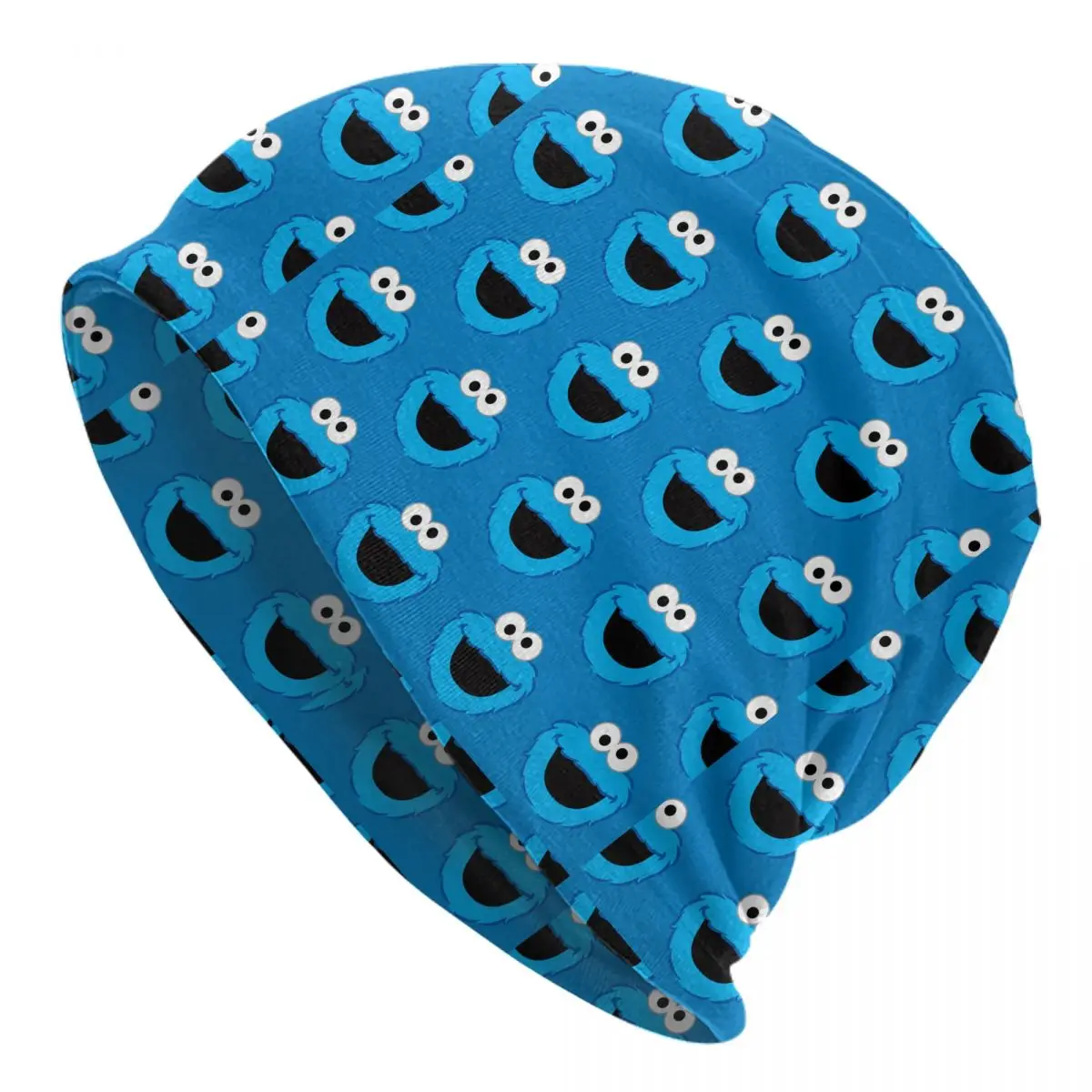 Smiling Cookie Monster Pattern Sesame Street Bonnet Hat Autumn Winter Street Skullies Beanies Hat for Men Women Head Wrap Caps