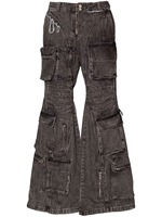 Street Retro Heavy Industry Multi-pocket Bell Bottoms Unisex Punk Mop Pants Motorcycle Jeans Y2K New Cross-border Hip-hop Jeans