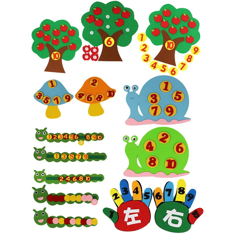 

Felt Finger Numbers Math Toy Digital Educational Aids Children Counting Toddlers Intelligence Develop Kid Montessori Toys