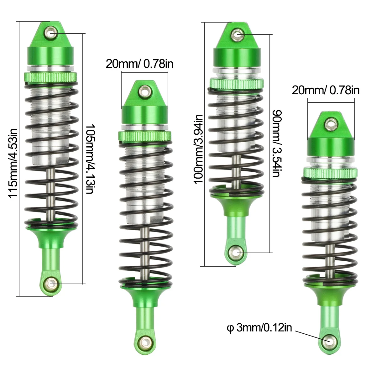 Aluminum Front And Rear Shock Absorber for 1/10 Traxxas Slash 4x4 2WD Rustler VXL Stampede RC Car Upgrade Parts Accessories