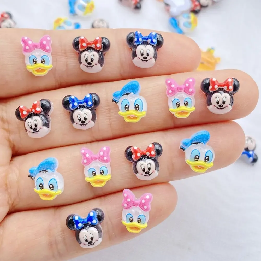 50 Pcs New Cute Resin Mickey, Minnie, Bee Bear Flat Back Ornament Jewelry Making Manicure Hairwear Accessorie