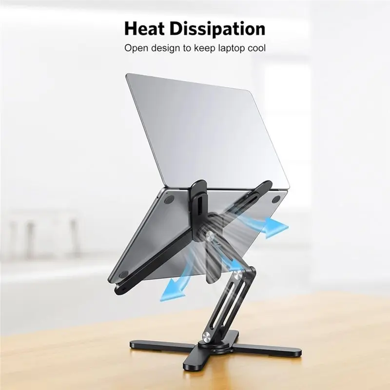 Super Deal -Universal 360° Rotating Laptop Stand Adjustable Height Foldable X-Style Laptop Holder Portable Book Tablet Bracket