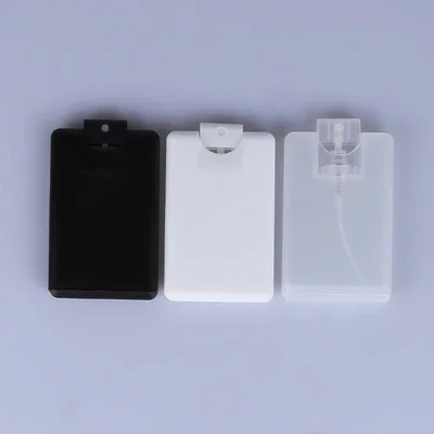 

50pcs/lot 20ml Empty Cards Plastic Sprayer Perfume Bottles Clear White Black Portable Pocket Spray Perfume Atomizer Containers