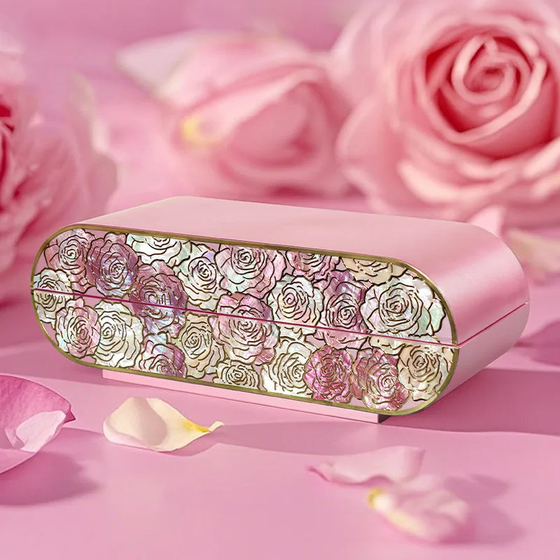 Exquisite Intangible Heritage Shell Inlay Double Layer Large Capacity Jewelry Box High Appearance Storage Box Wedding Gift Bride