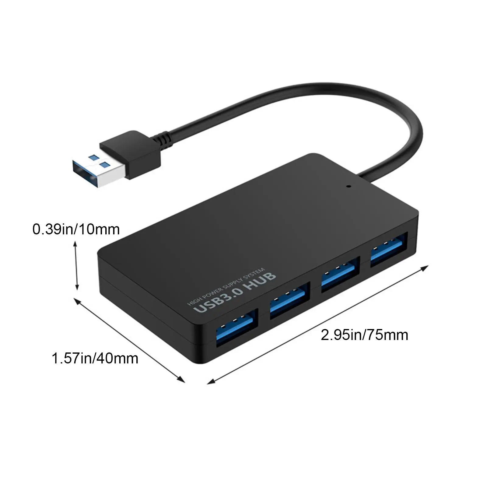 Adaptador USB 3.0 Hub de Alta Velocidade, 4 Portas, Ultra Fino, Estação de Docking, Acessórios, W5G5