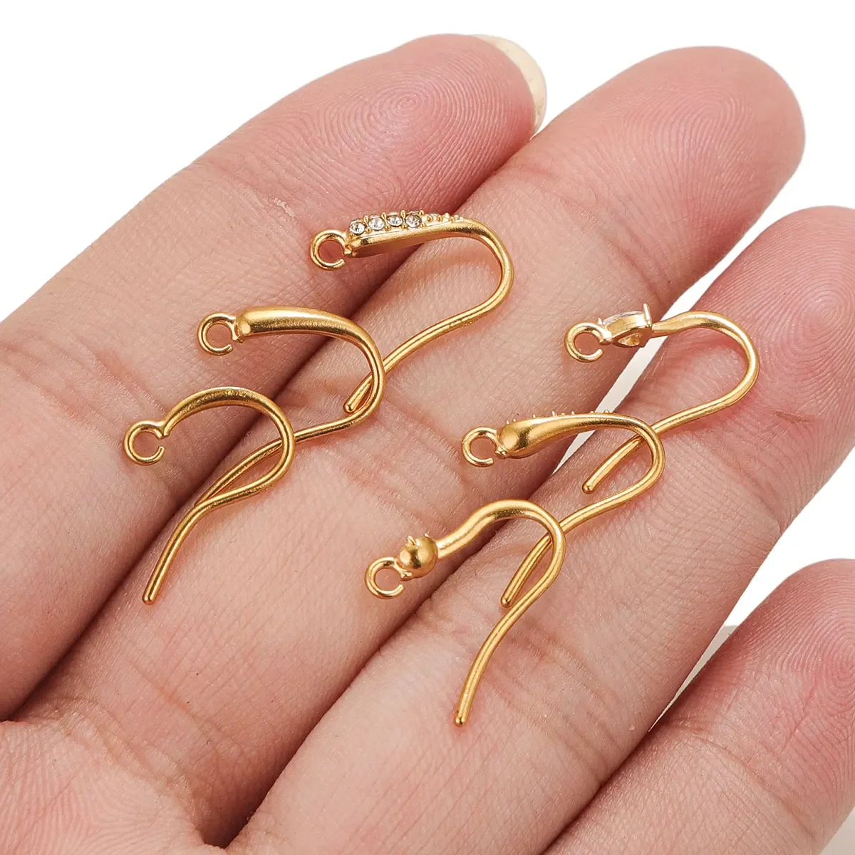 6pc Stainless Steel Hypoallergenic Earrings Hooks for Jewelry Making Diy Zircon Earwire Connector Earring Making Supplie Finding