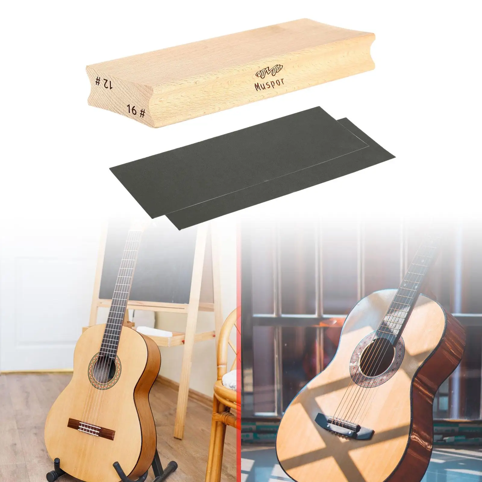 Bass Radius Sanding Block Wooden Fingerboard Leveler Guitar Luthier Tools for Electric and Acoustic Repair