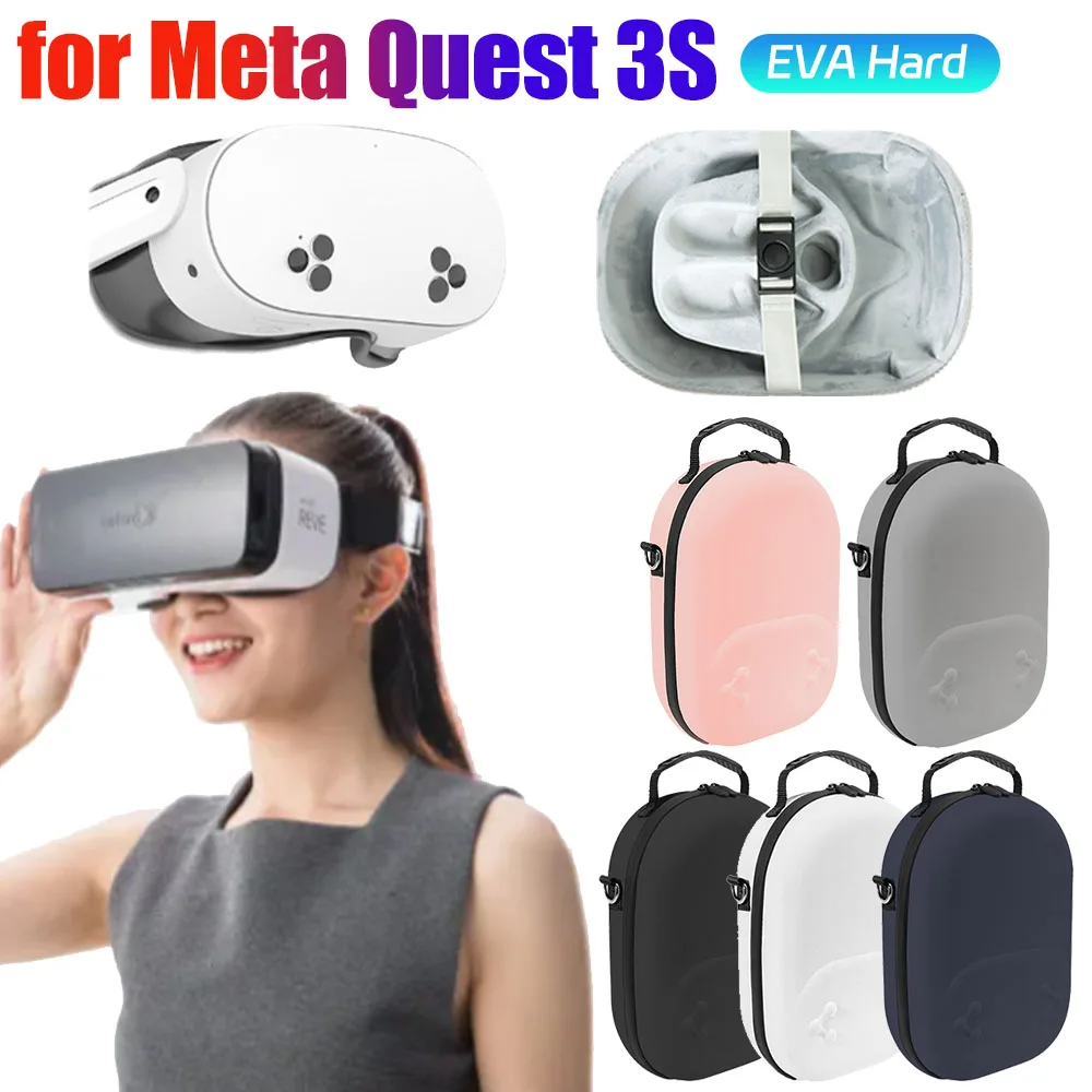 Portable Carrying Case For Meta Quest 3S Travel Case Larger Capacity Storage Bag For Quest 3S Protective EVA Bag VR Accessories