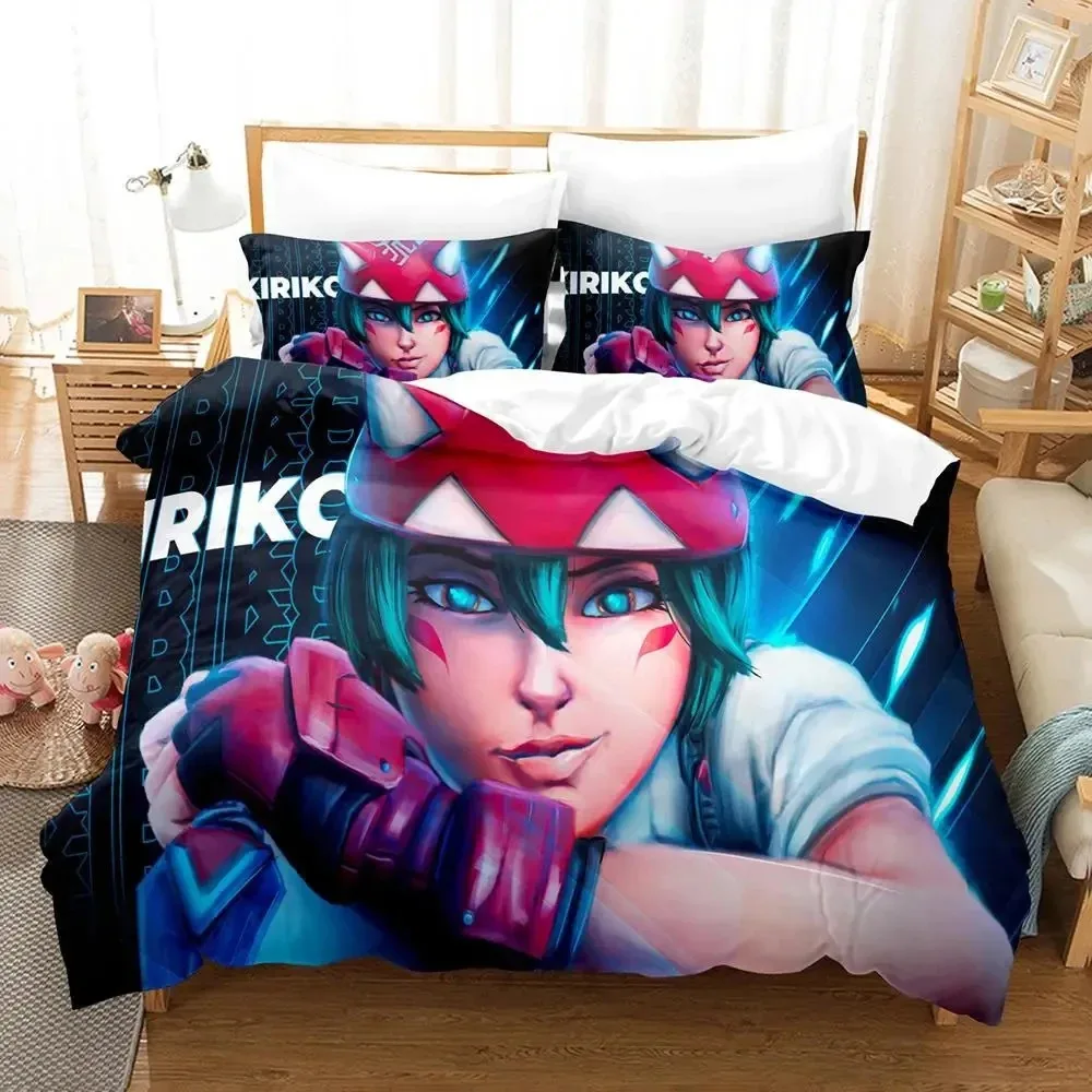 

Game Overwatch Kiriko Heads Bedding Set Boys Girls Twin Queen Size Duvet Cover Pillowcase Bed Kids Adult Home Textileextile