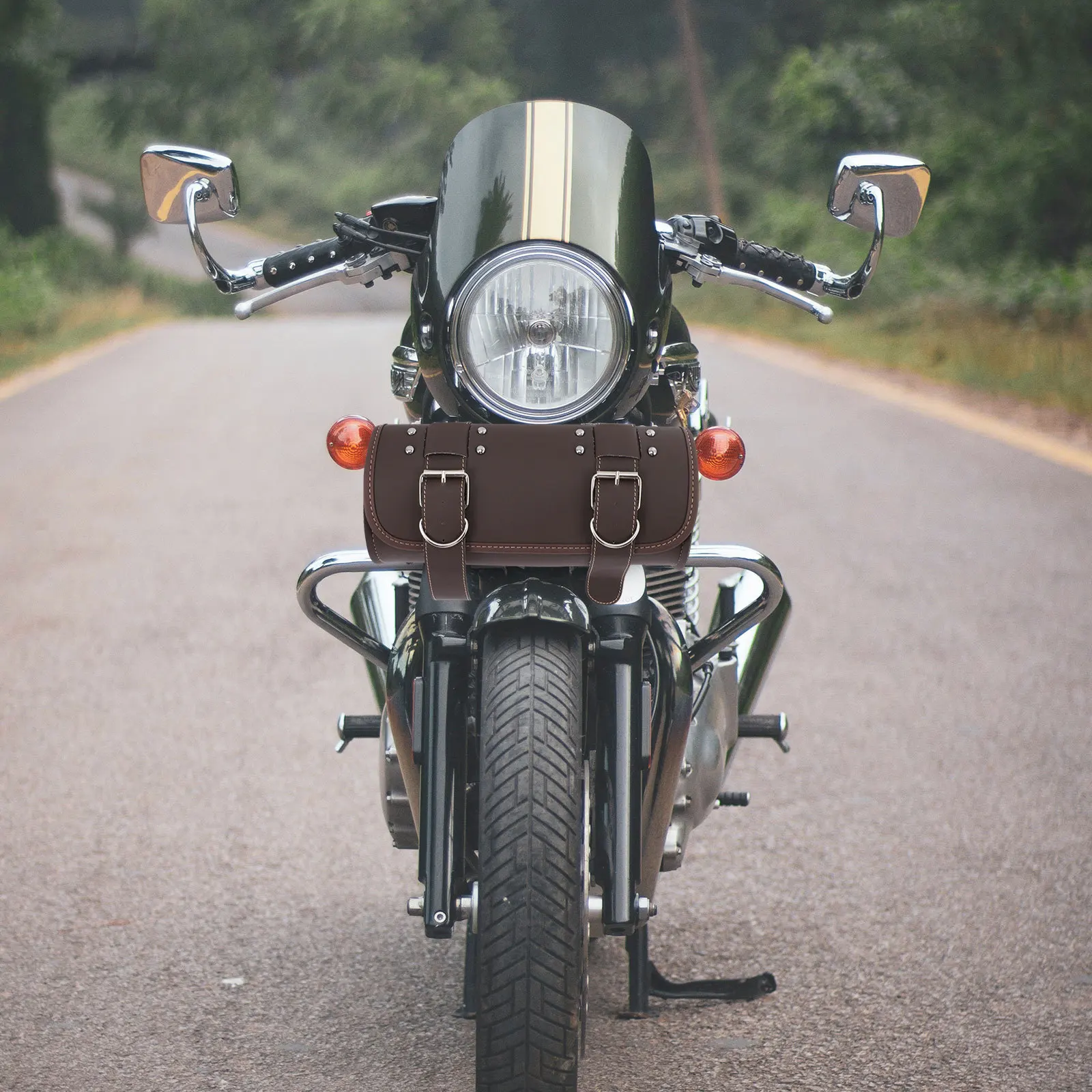 

Премиум-сумка на руль мотоцикла из ПУ, износостойкая, с дополнительным отделением для хранения, для путешествий и езды, аксессуар для мотоэкипировки