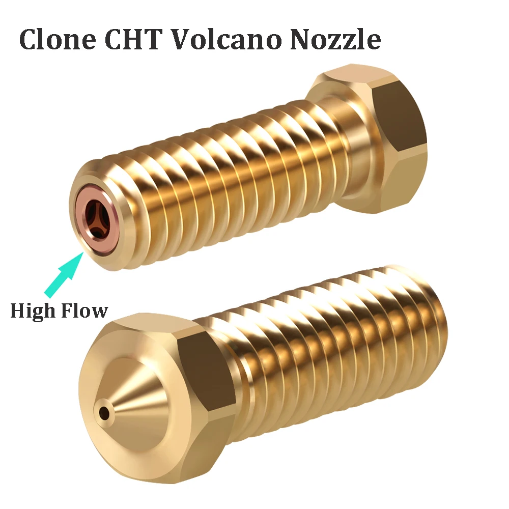 2/4pcs Volcano Nozzle Clone CHT High Flow Brass Nozzles 3D Printer Hotend CHT Volcano Nozzle For Anycubic Vyper Kobra Max Plus