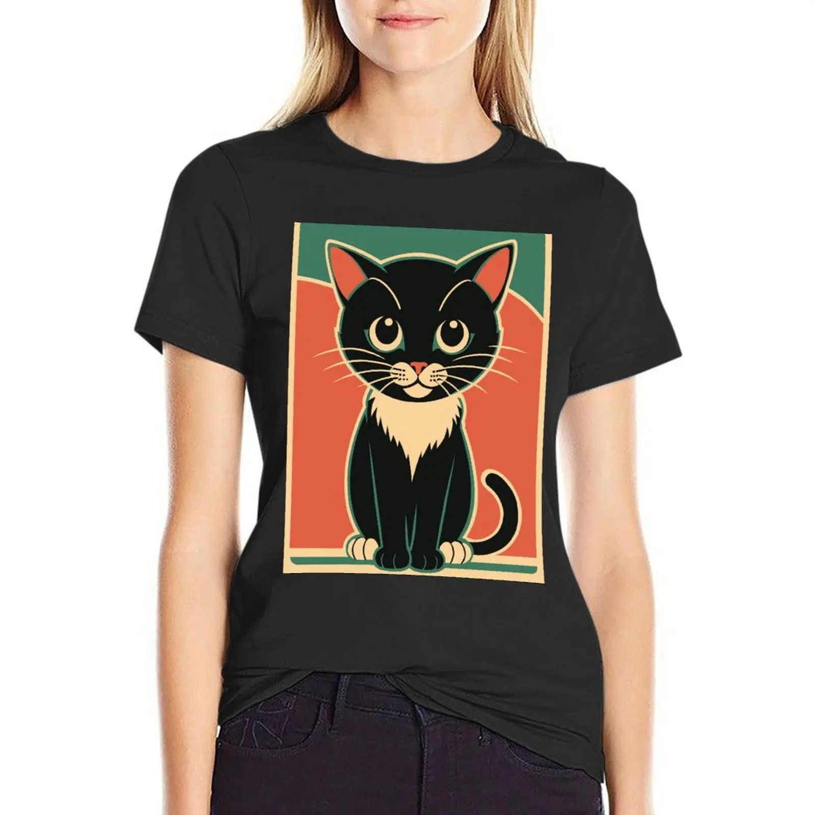 

Tuxedo Cat - Chic Chat Créations Ref.016 T-Shirt cute tops plus sizes clothes for woman