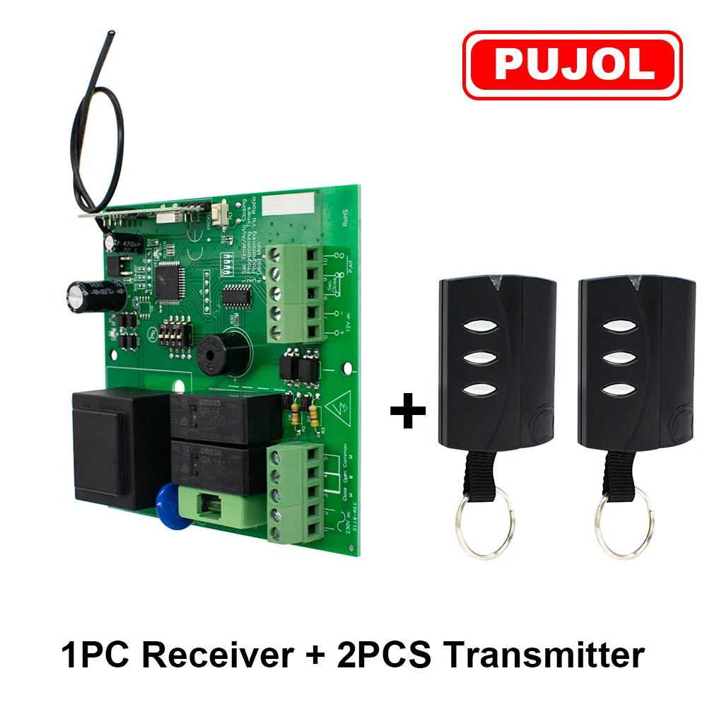 PUJOL VARIO Code Command Garage Gate Door Remote Roller Shutter Receiver 230V AC 24V DC + 2pcs PUJOL Rolling Code Key Controls