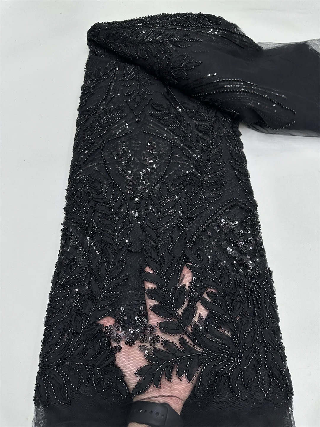 2025 tela de encaje de cuentas africanas de alta calidad, tela de encaje con cuentas de lentejuelas nigerianas, telas de encaje francés para costura de vestidos de fiesta