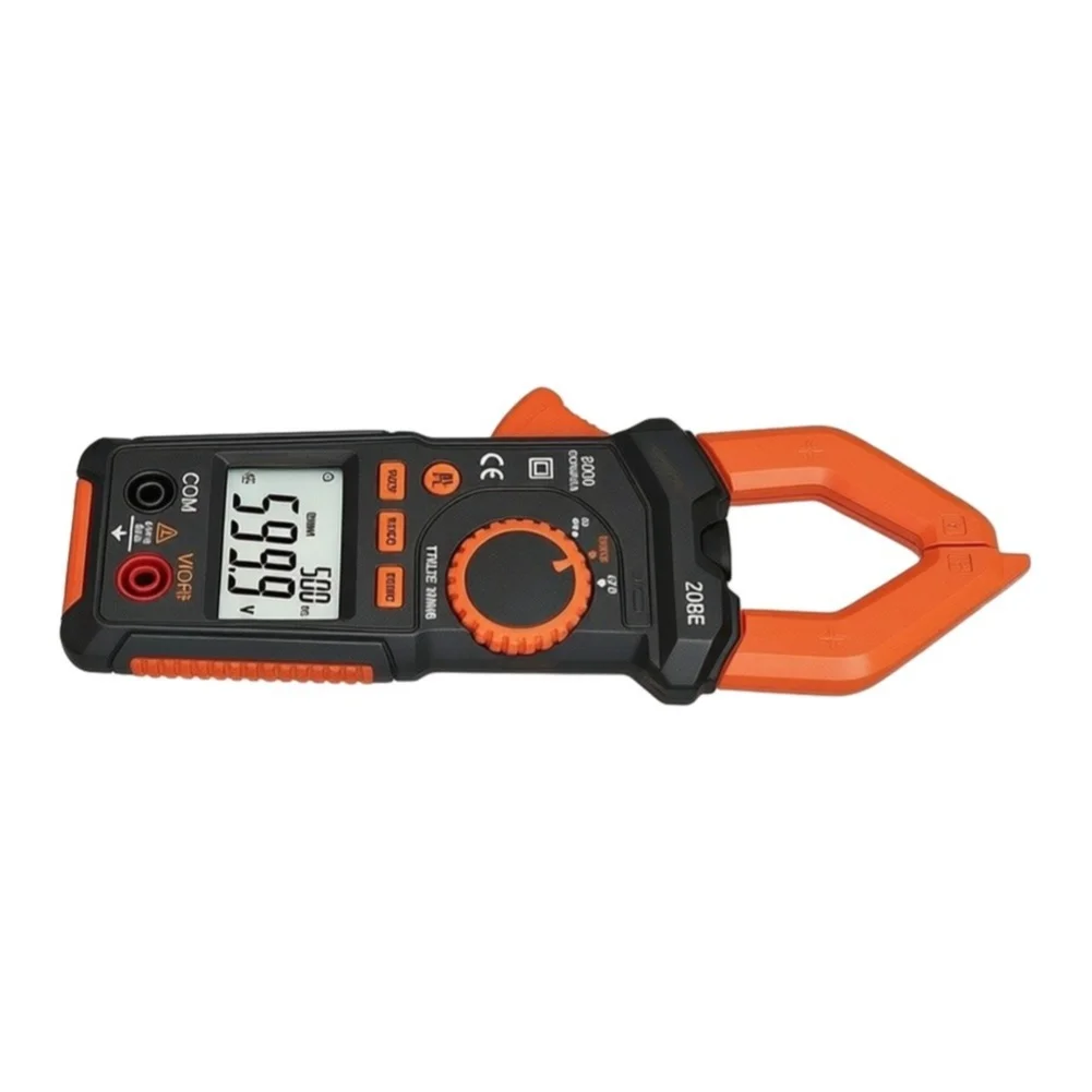 600A True Clamp Meter Digital AC DC Current Detector with 30mm Jaw Opening White Backlight and Data Hold Function