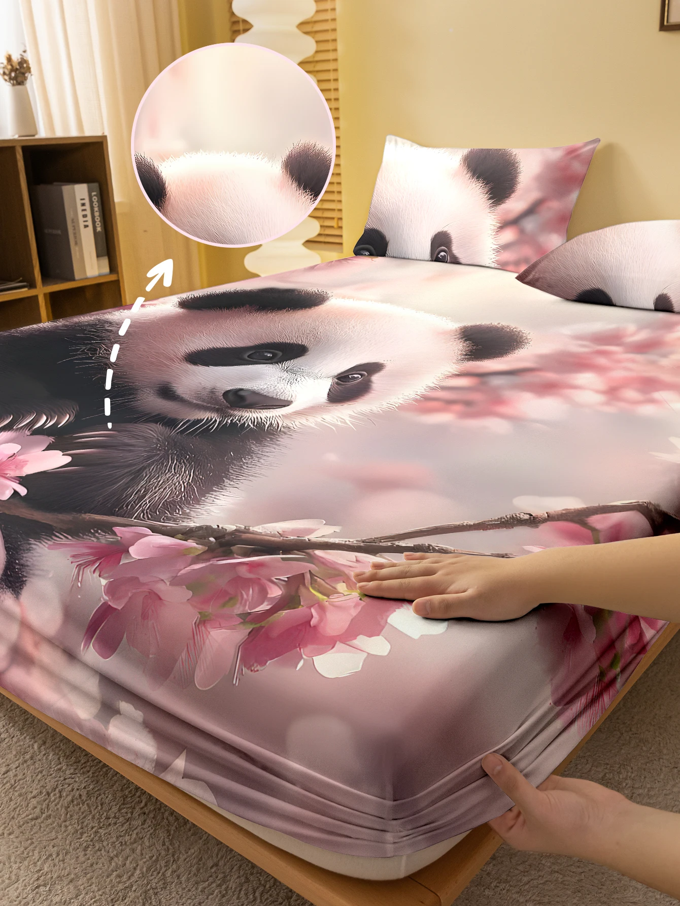 

1 матовая простыня с цифровым принтом милых животных и панды, покрывало для кровати с принтом в спальне, постельное белье (без наволочки)