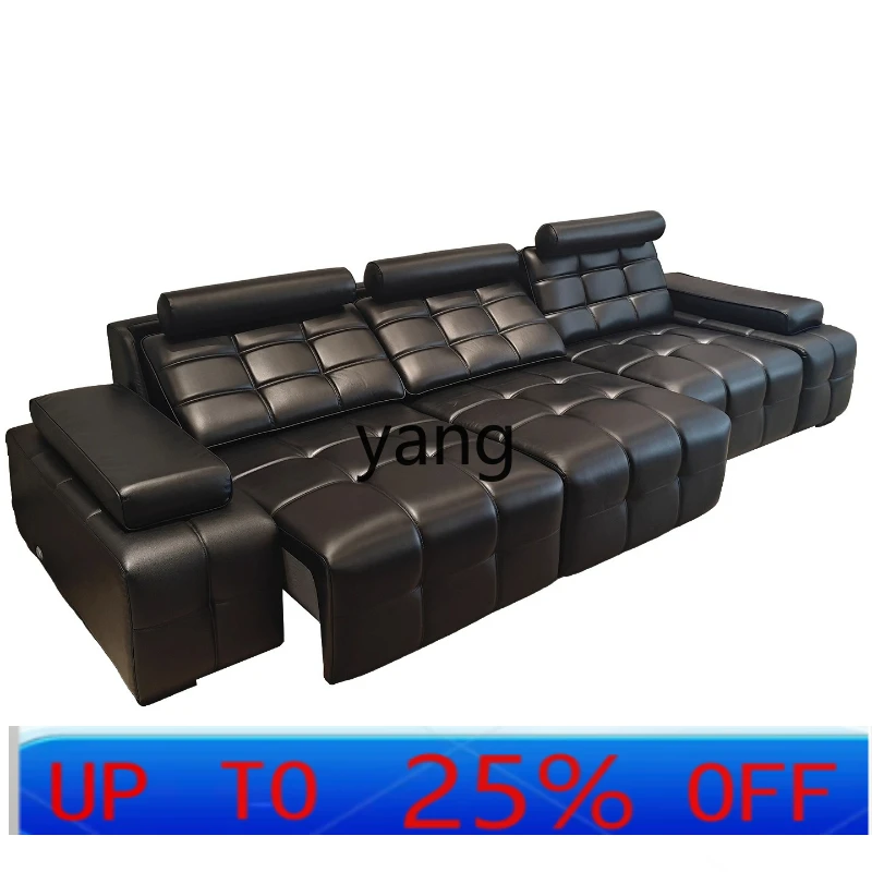 

LTT electric sofa small apartment living room black Italian minimalist function sofa bed