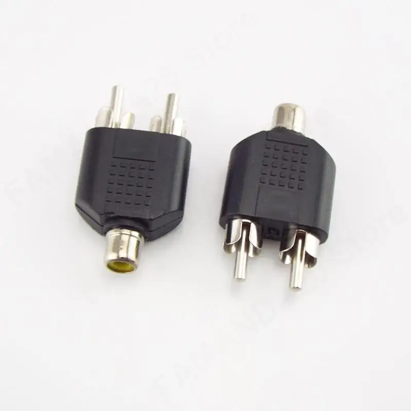 2 Rca Y Splitter Connector Av Audio Video Plug Converter Kabel Mannelijke Vrouwelijke Stekker 2 In 1 Adapter M20