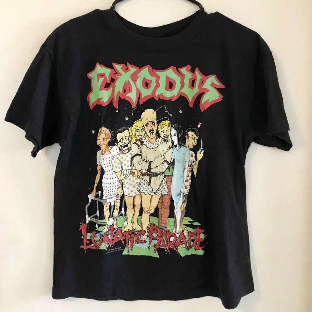 Rare 1990 Exodus Band Lunatic Parade Cotton Black Unisex Shirt