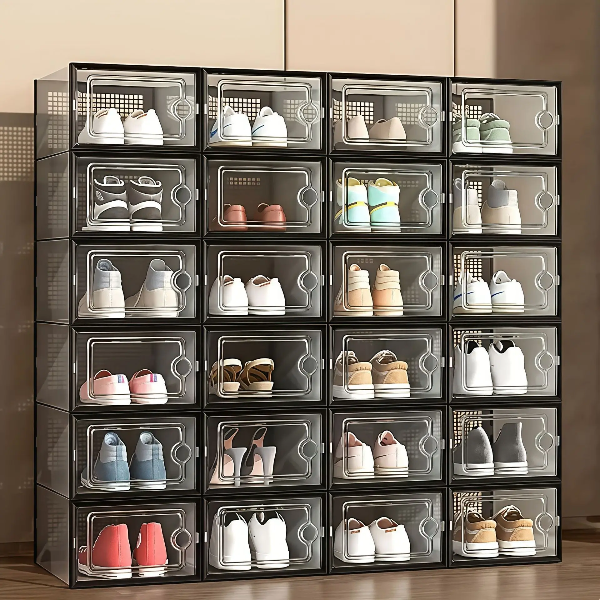 Sneaker Case - Scatole impilabili per scarpe, contenitori trasparenti
