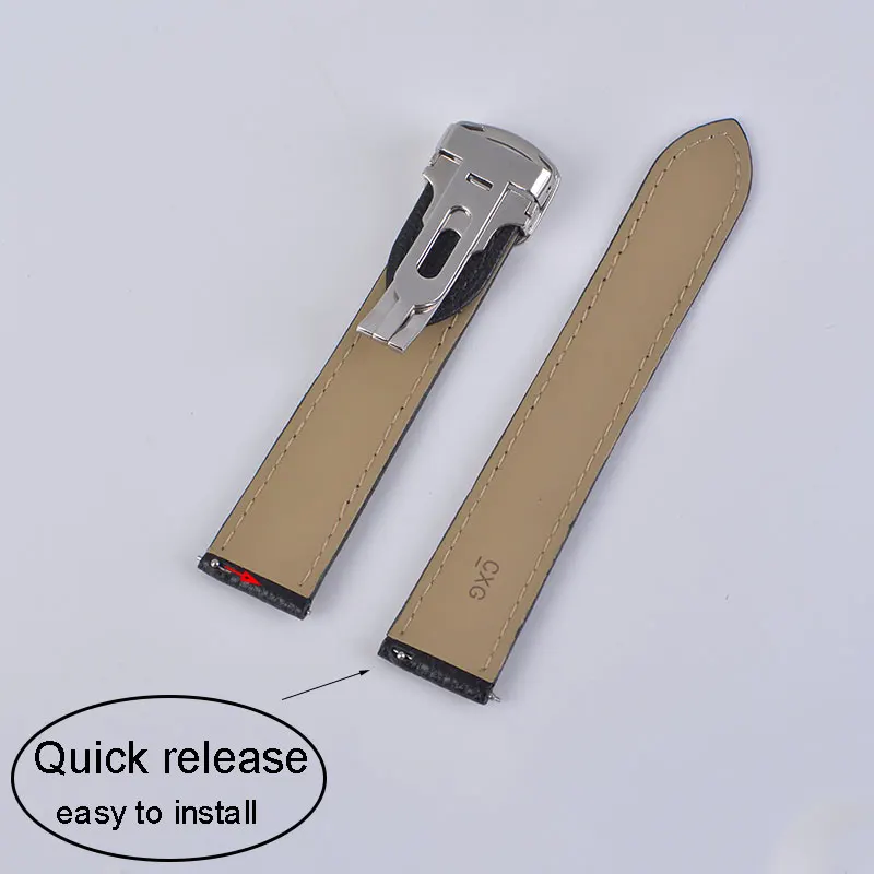 Watch Strap Cowhide Leather Suitable CARTIE'R Tank/Solo/Must/Santos Watch Band Soft And Durable Quick Release Easy To Install