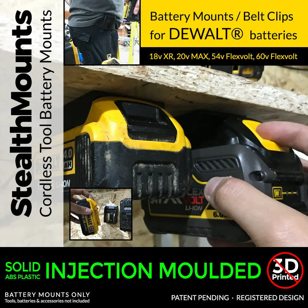 Soporte de batería para Carregadoralt de rocío, soporte de pantalla para almacenamiento de pared, hebilla de cinturón de muelle, DCB140, DCB18, DCB206, 18V ~ 60V