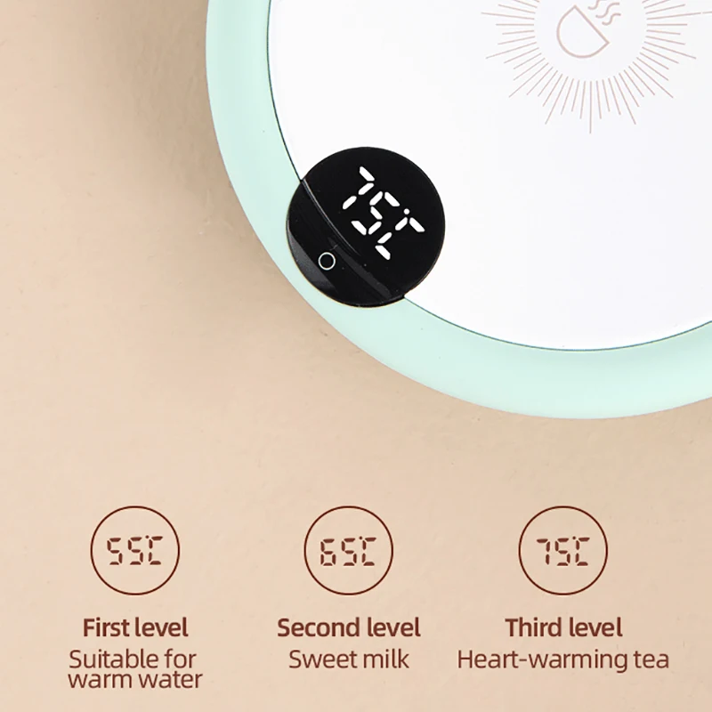 ที่อุ่นแก้วกาแฟหน้าจอสัมผัส LED, 2024อุ่นกาแฟที่อุ่นบนถาดรองแก้วให้ความร้อนเครื่องอุ่นเครื่องดื่มไฟฟ้าสำหรับดื่ม