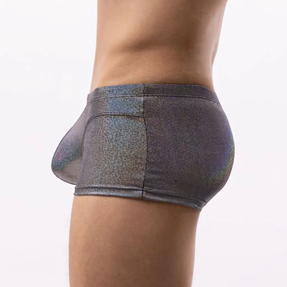 

Sexy Men Boxer Briefs Shiny Panties Low Rise Pouch Bulge Underpants Male Underwear Shorts Lingerie Trunks Calzoncillo Hombre