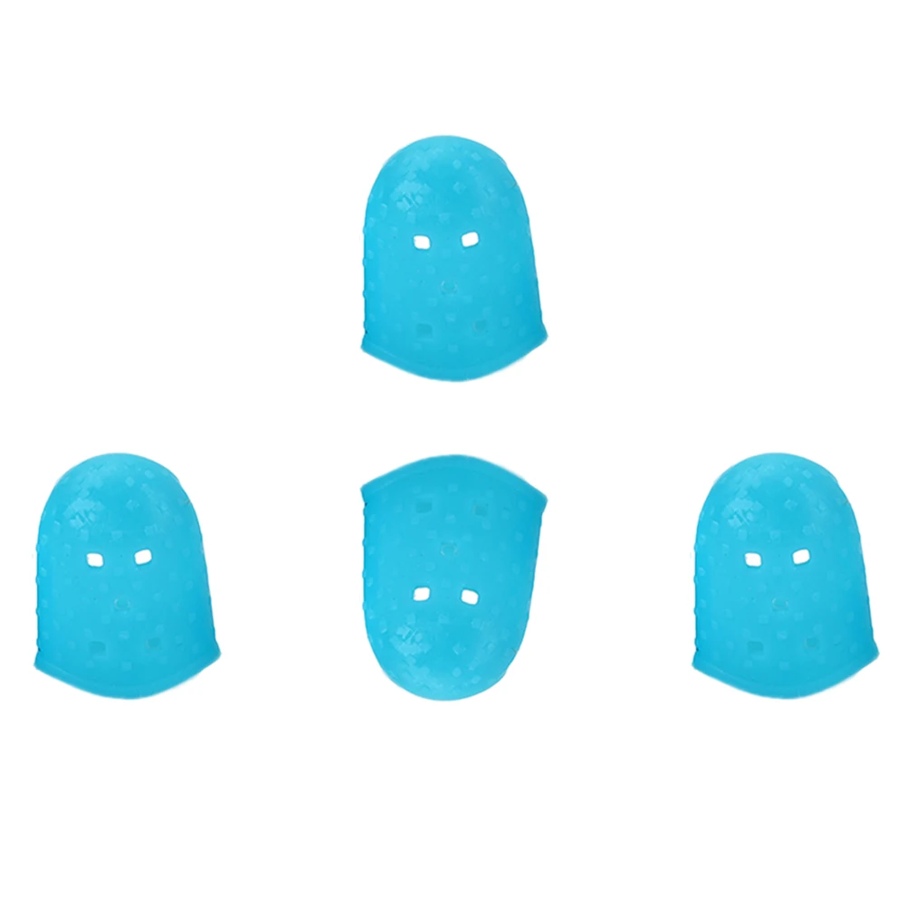 

4 Pcs Silicone Finger Cot Guitar Caps Fingertip Protectors Protective Case Guards Thumb Office