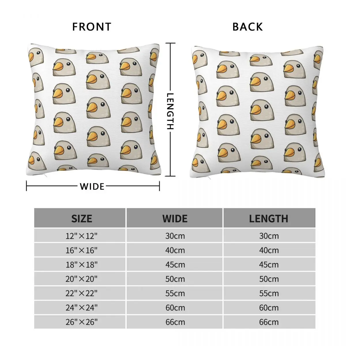 Bird Whatsapp Square Pillowcase Polyester Linen Velvet Pattern Zip Decor Sofa Seater Cushion Case