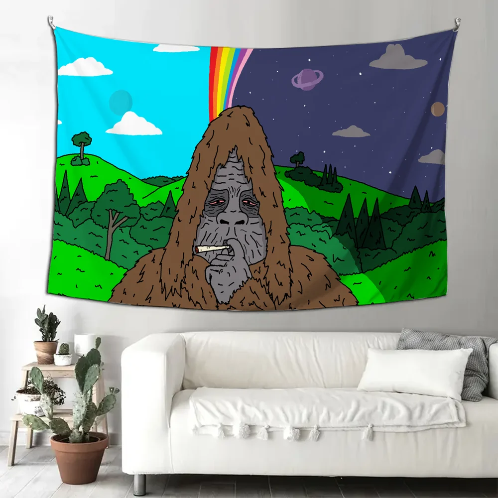 Sassy the Sasquatch Tapestry Decoration party Background Hanging Cloth Bedroom Tapestry Room Decor Aesthetic